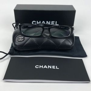 CHANEL Camellia Black Eyeglasses - 3131 c.501